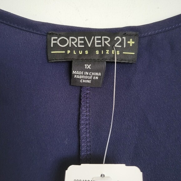 NEW Forever 21 Plus Navy Blue Lightweight Sleeveless Tank Top Size 1X - Picture 9 of 11